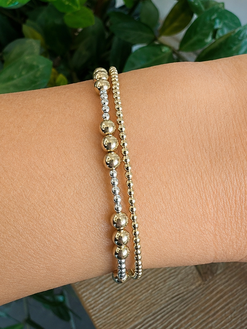 Mixed Metal 4mm Gold / 2mm Silver (5/3/5/3) Set