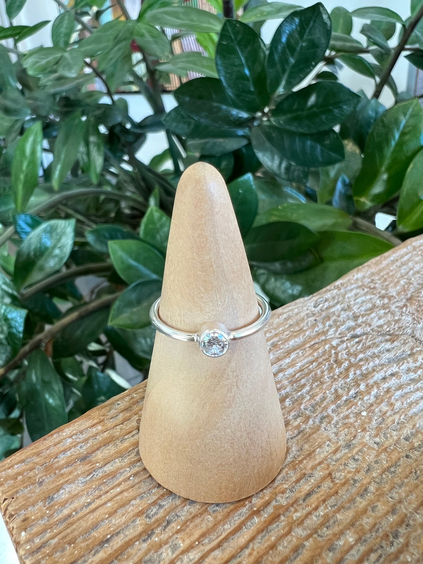 4mm Clear CZ Solitaire Ring