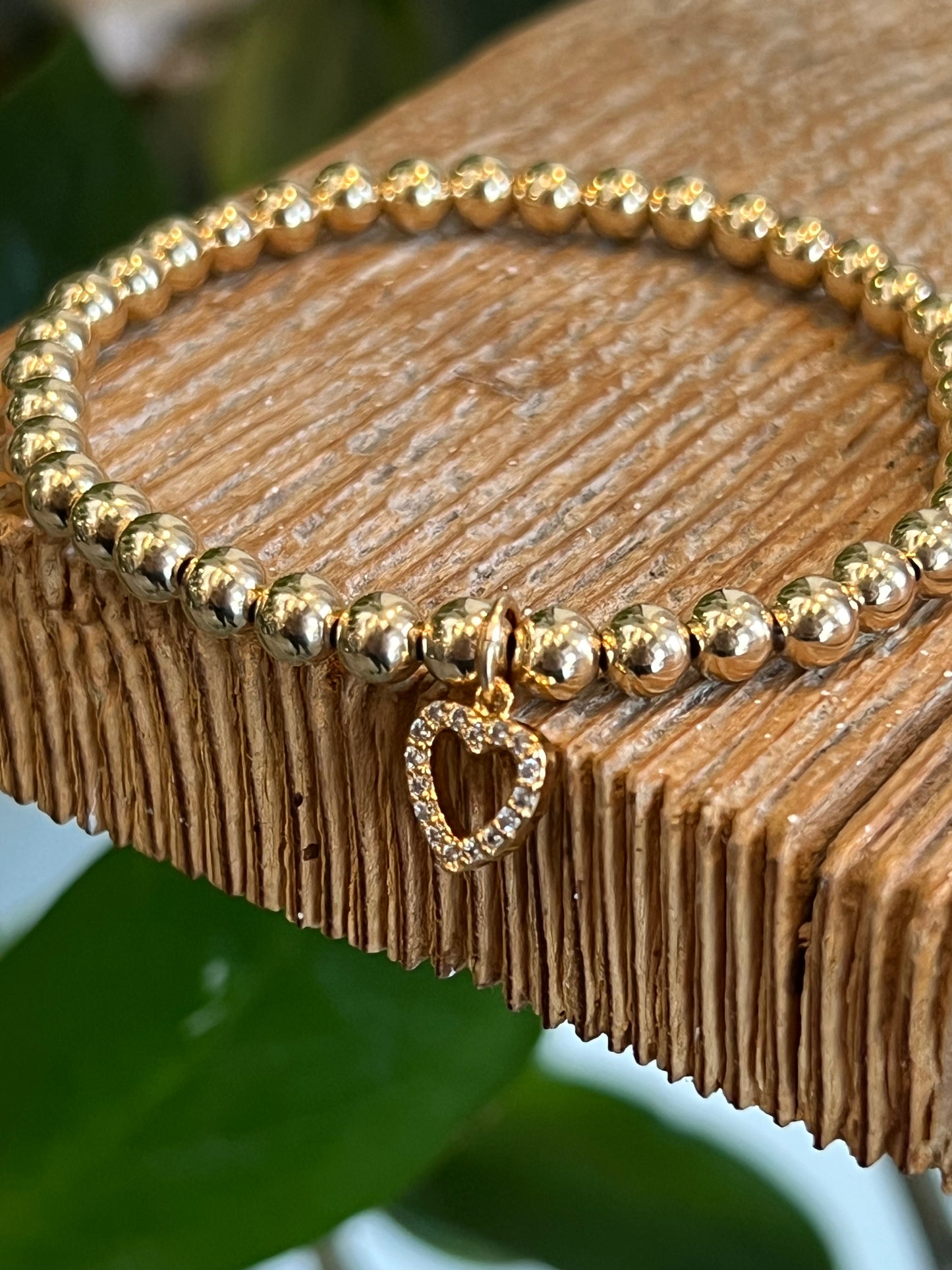 Open Heart CZ Charm Bracelet