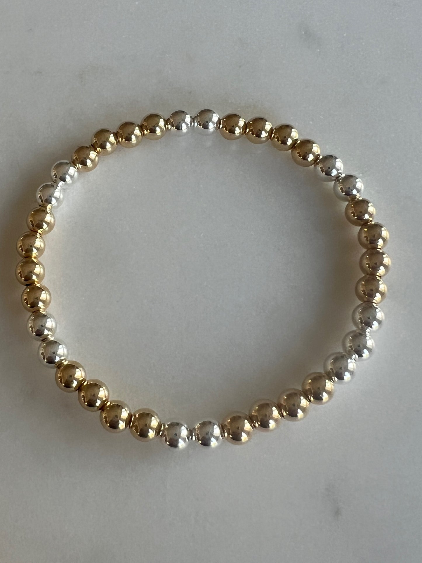 MIxed Metal Four Two Four 5mm Silver and Gold