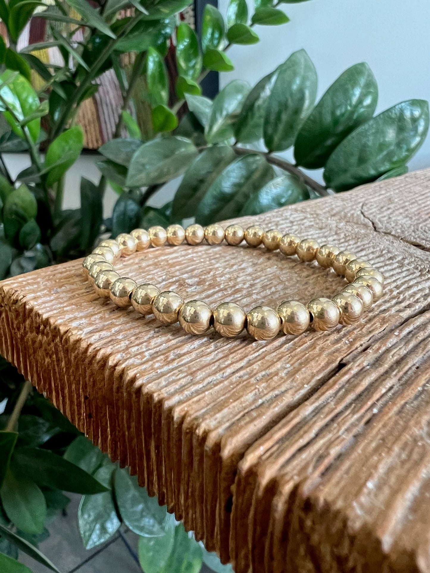 Classic 6mm Gold Filled Beaded Bracelet