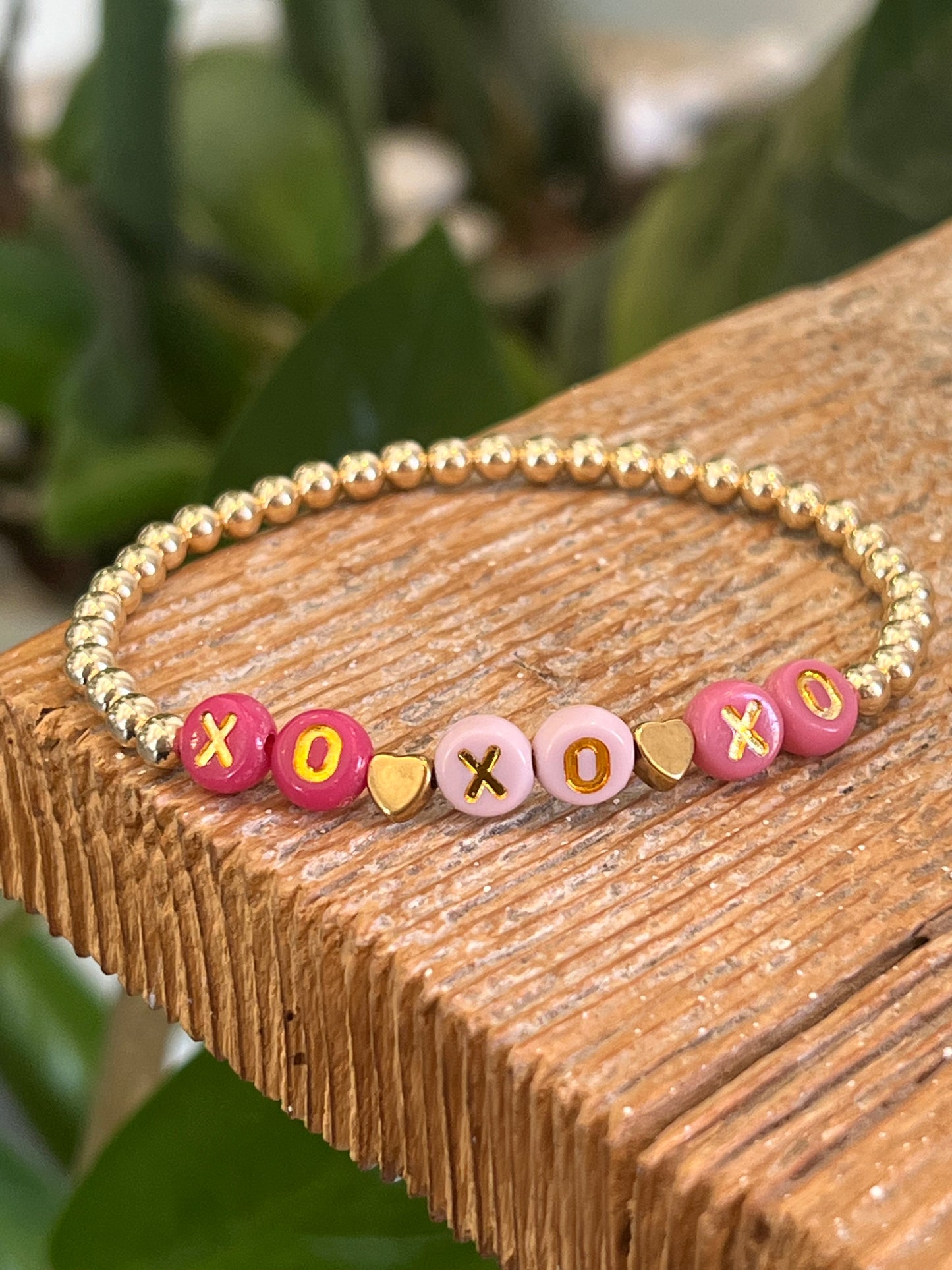 XO XO XO Heart Beaded Bracelet