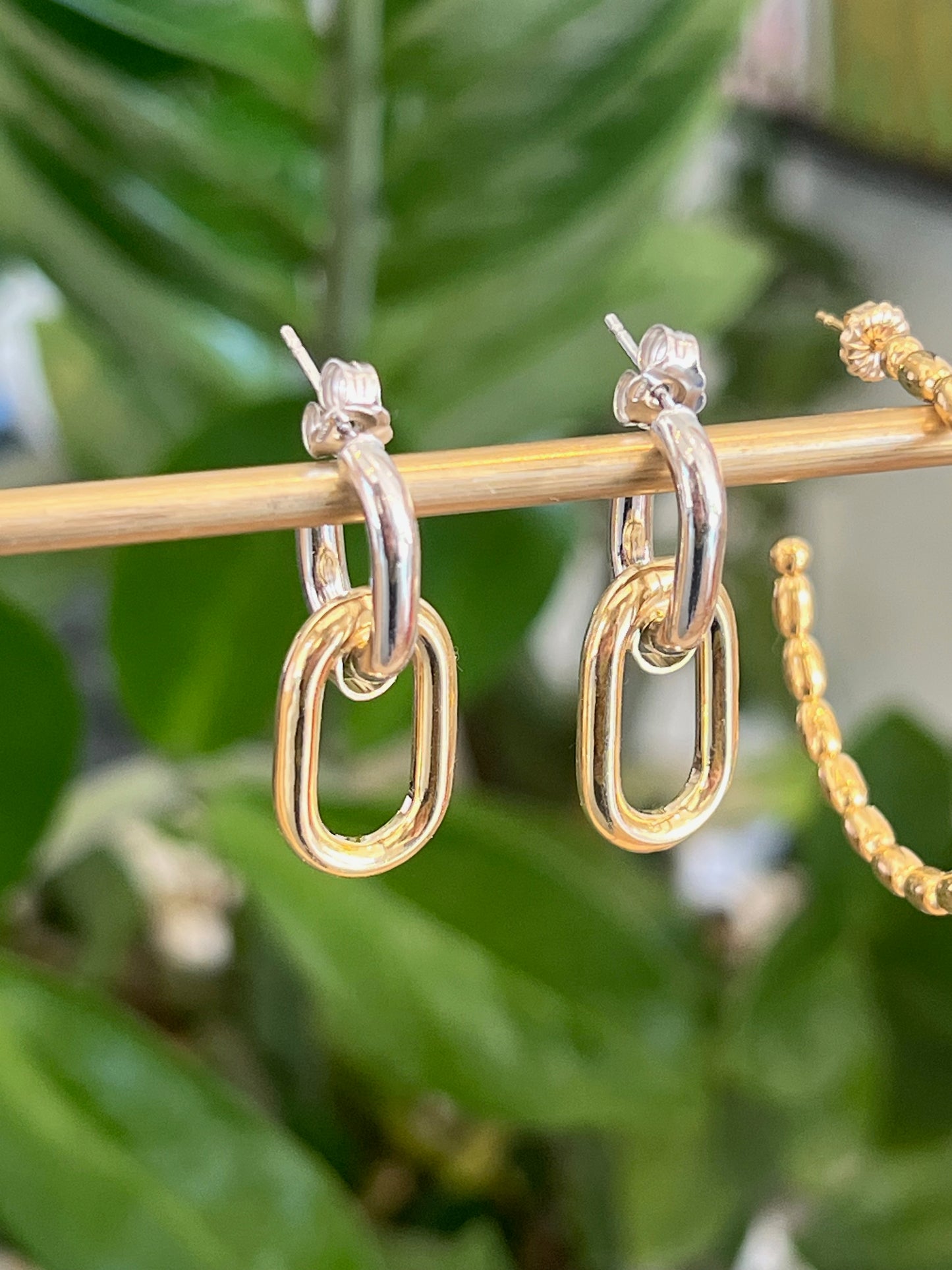 Mixed Metal Paperclip Earring