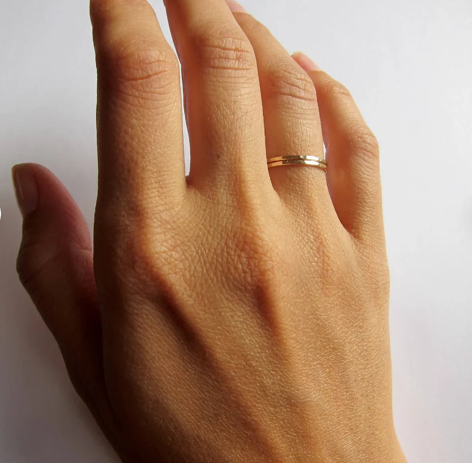 Hammered Flat Band Ring