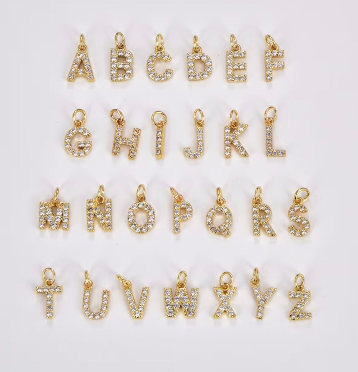 Initial Charm (A-M) on 3mm Gold Filled Beaded Bracelet