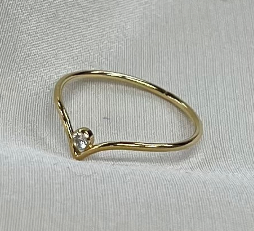 CZ Chevron Ring