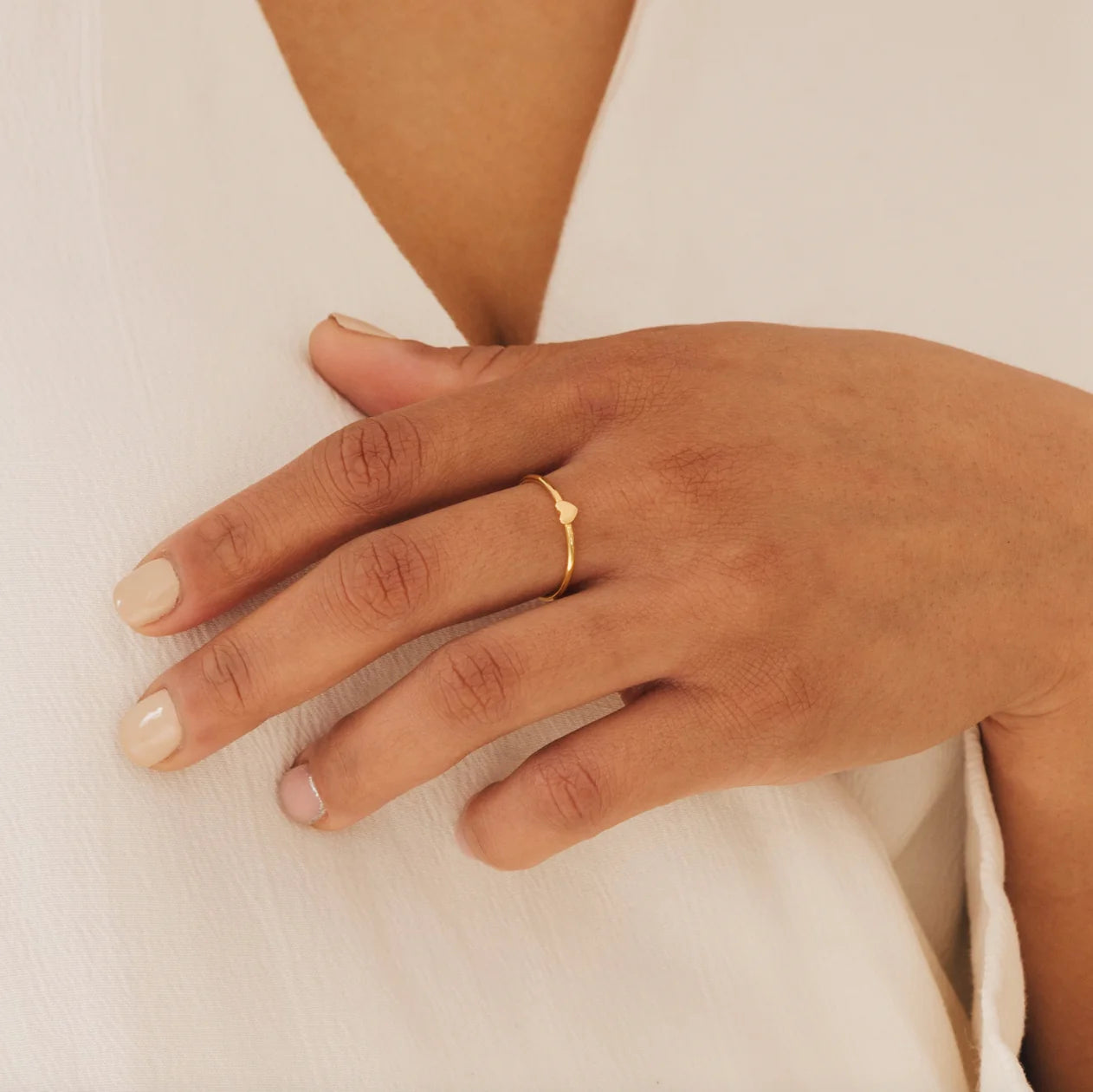 Tiny Heart Stacking Ring