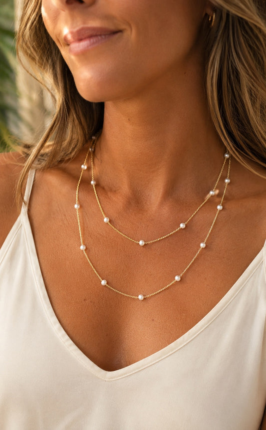 14K Gold Filled Pearl Necklace