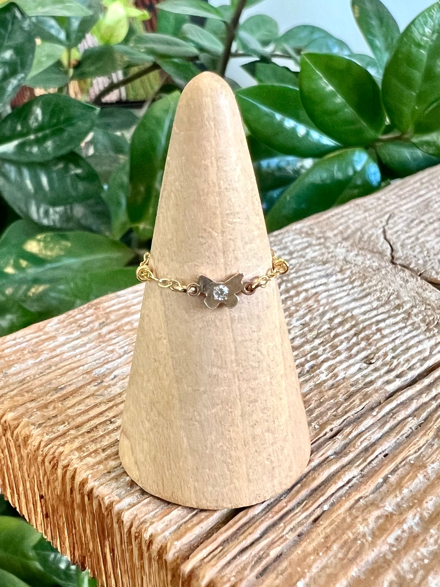 Butterfly Charm Chain Ring