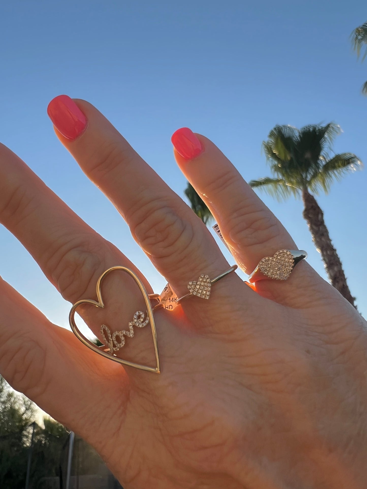 14K Gold Mini Heart Diamond Ring