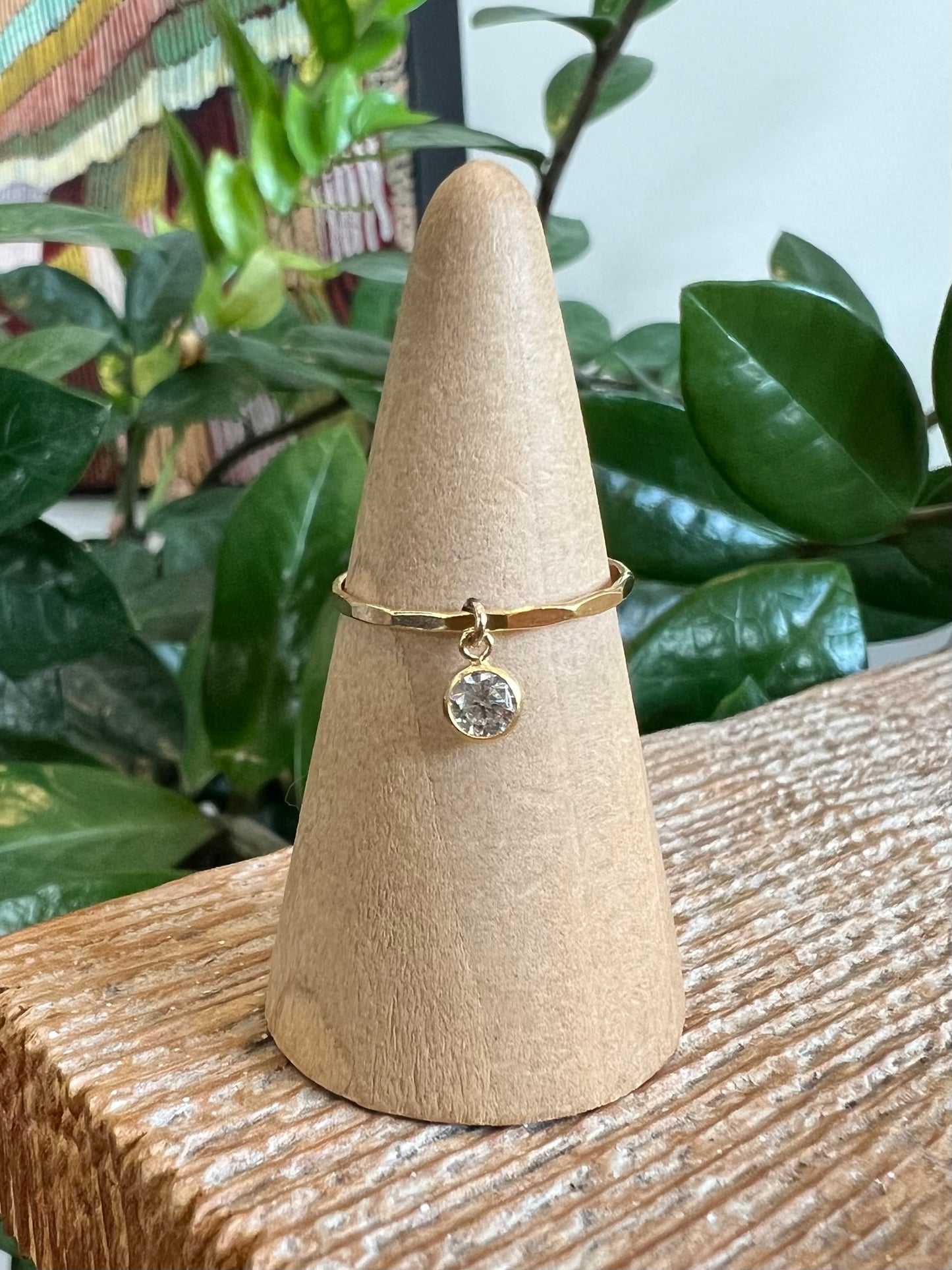 Hammered Charm Ring