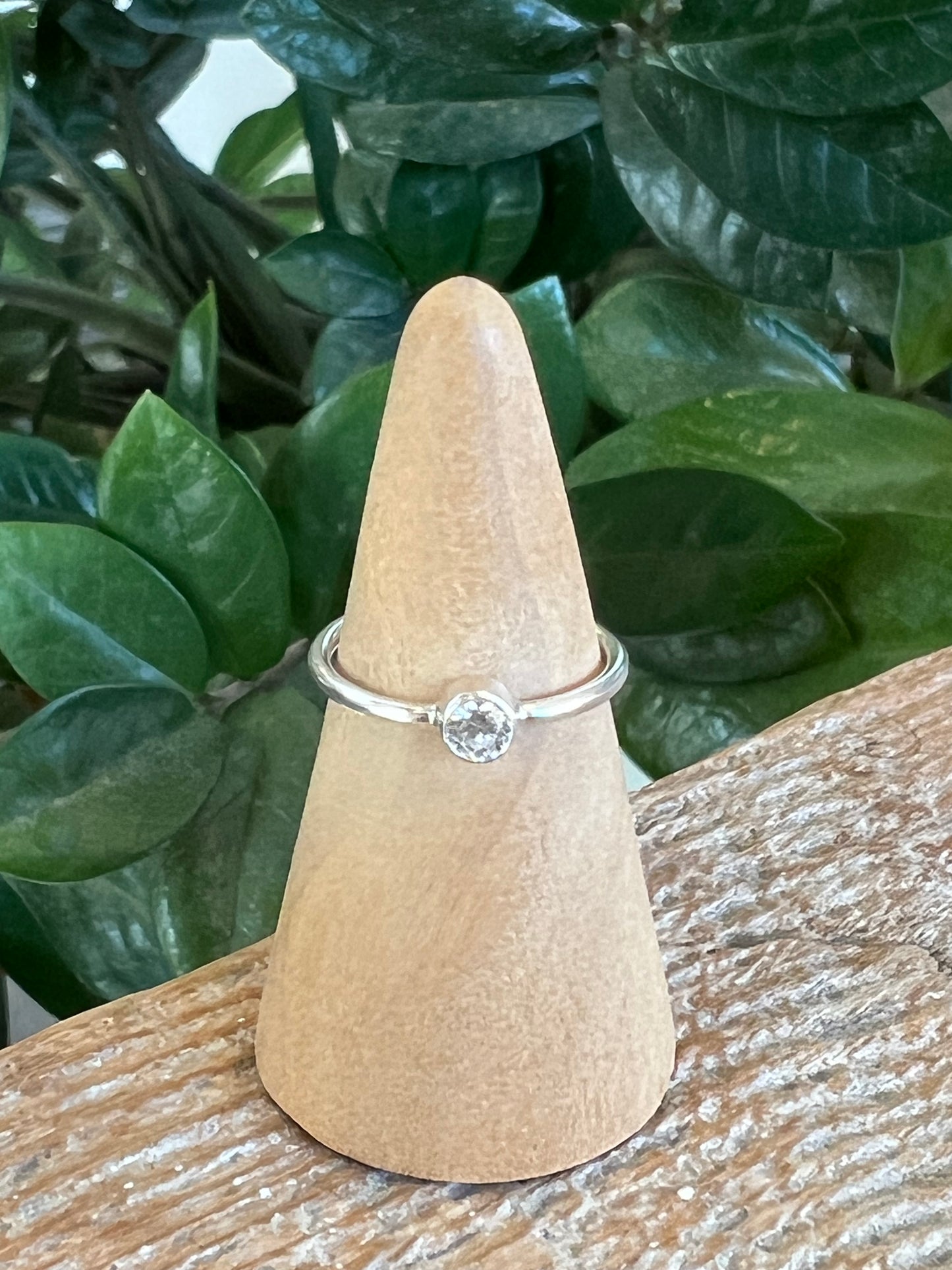 4mm Clear CZ Solitaire Ring