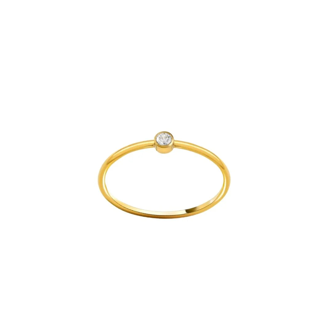 2mm Clear CZ Solitaire Ring