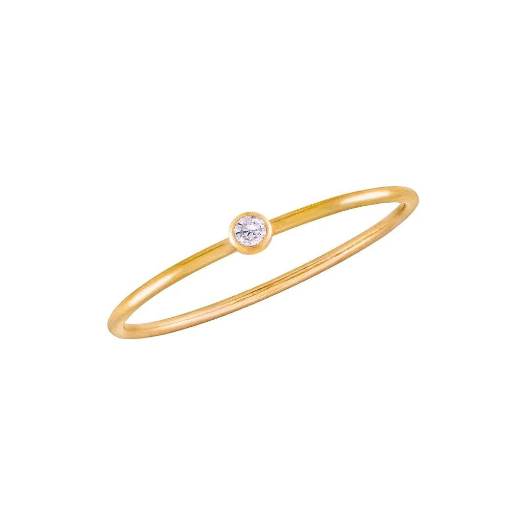 2mm Clear CZ Solitaire Ring
