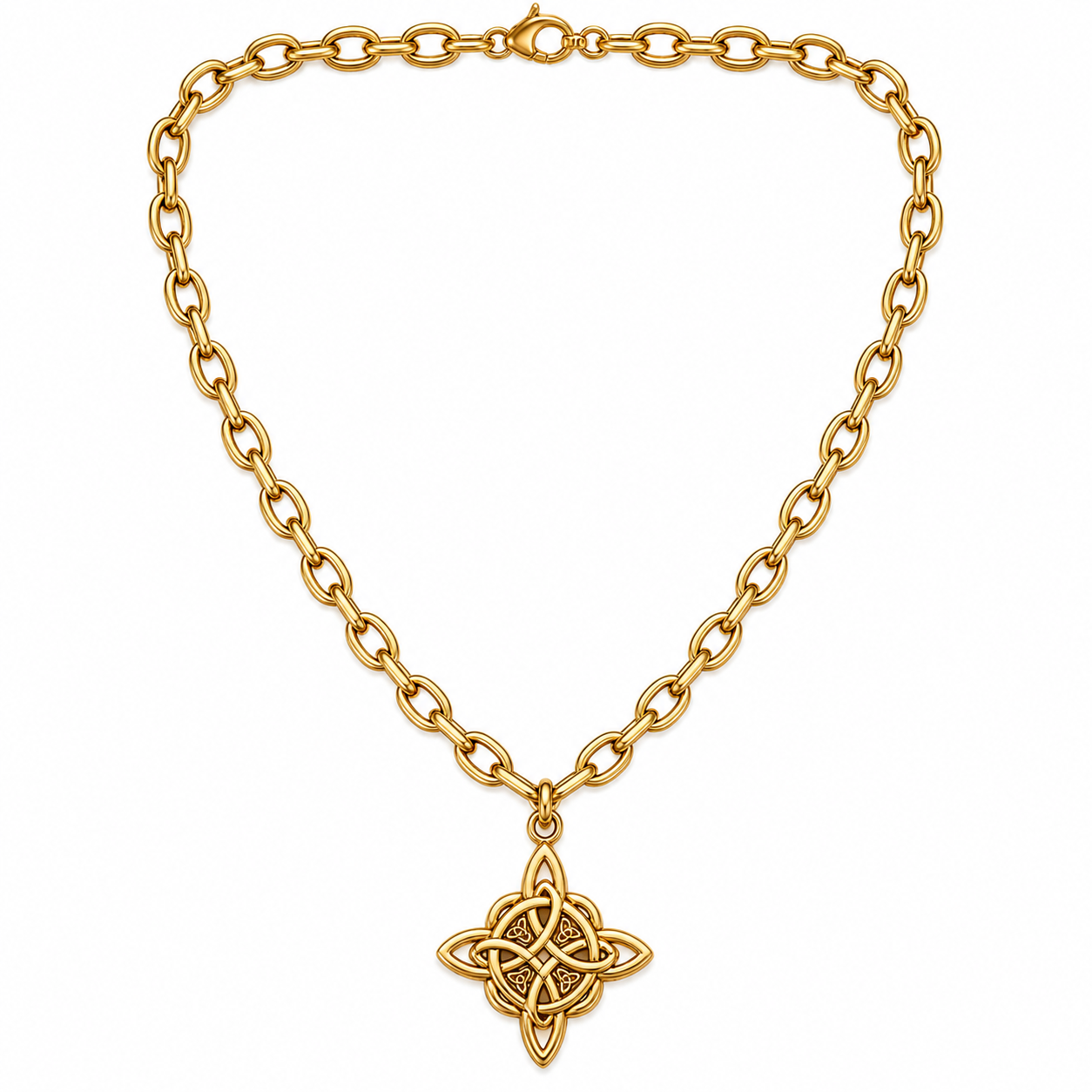 Antique Gold Witch Knot Necklace