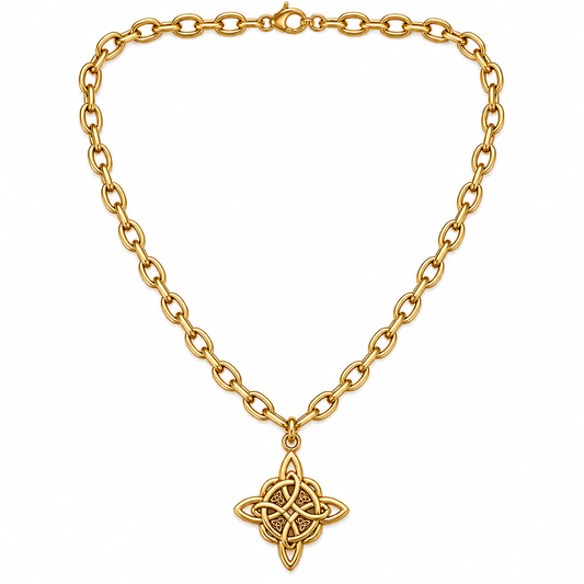 Antique Gold Witch Knot Necklace