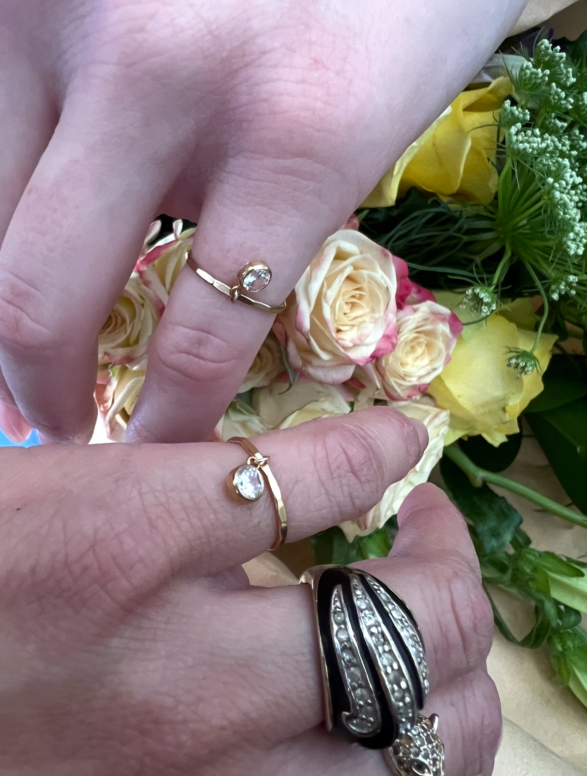 Hammered Charm Ring