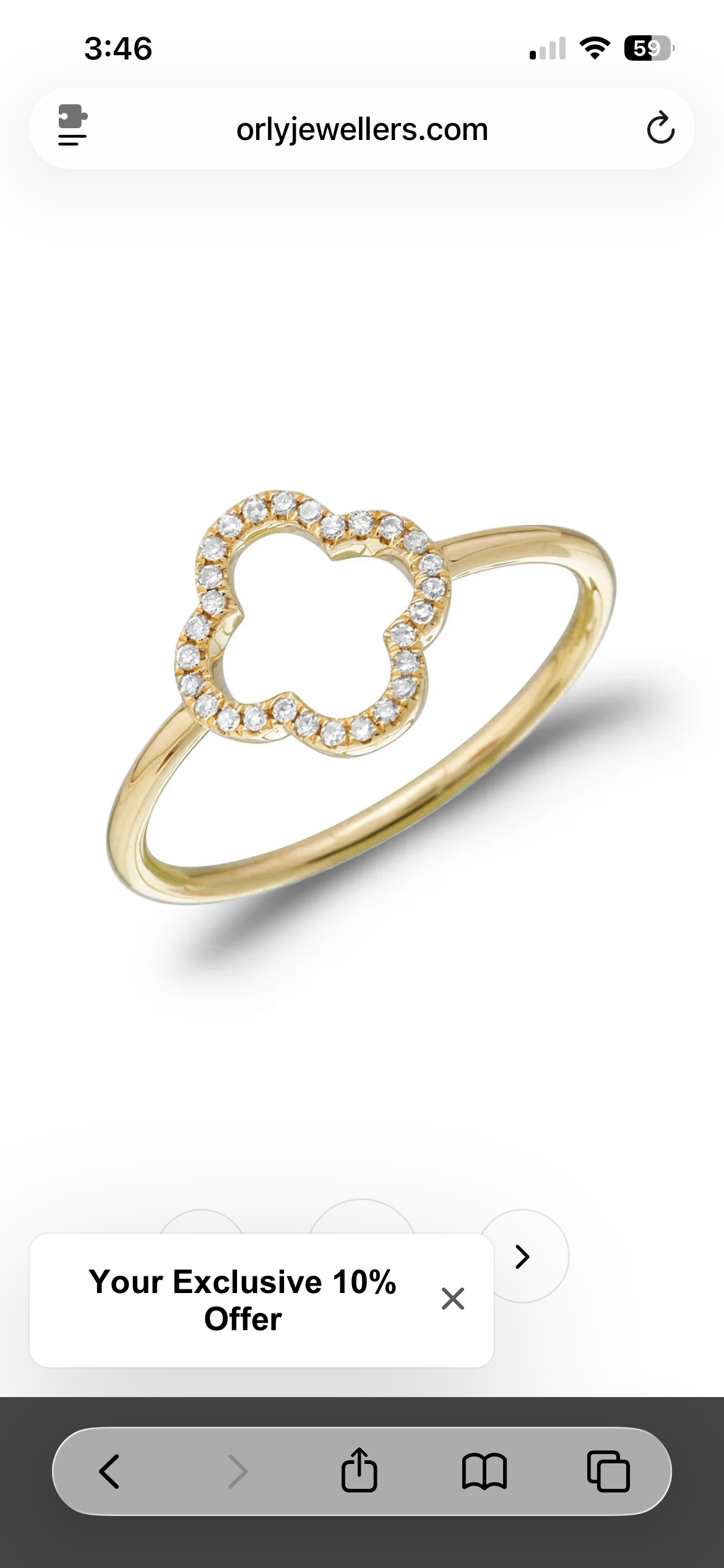 14K Gold Diamond Clover Ring