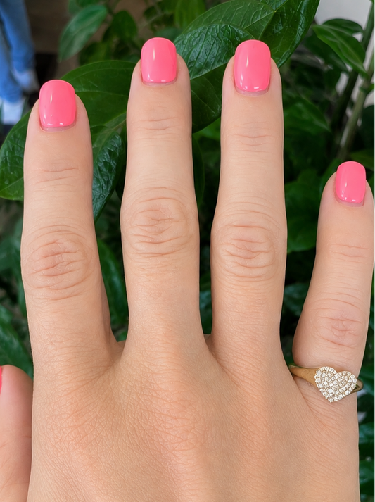 14K Gold Diamond Heart Pinky Ring