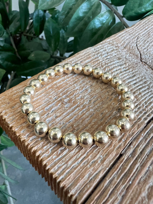 Classic 7mm Gold Filled Beaded Bracelet