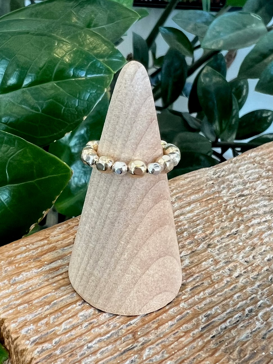 Mixed Metal Faceted Ring