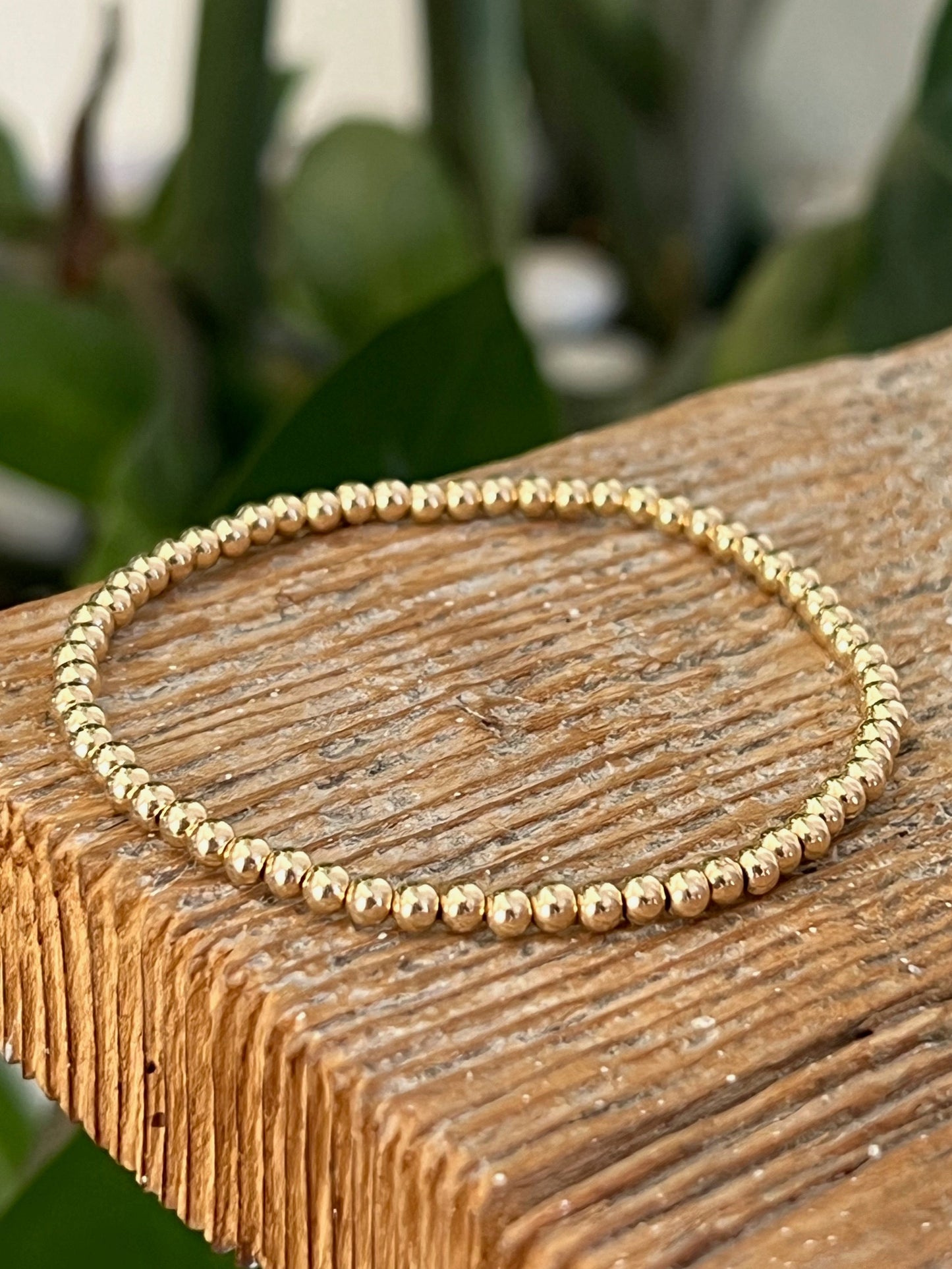 3mm Gold Filled Beaded Bracelet