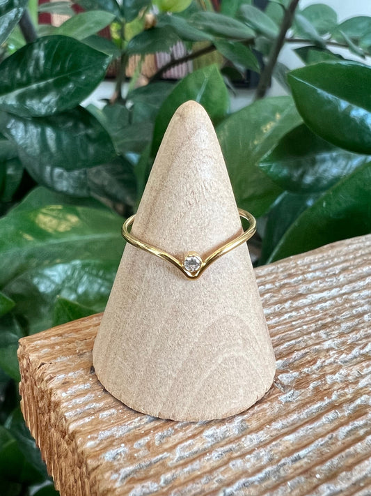 CZ Chevron Ring