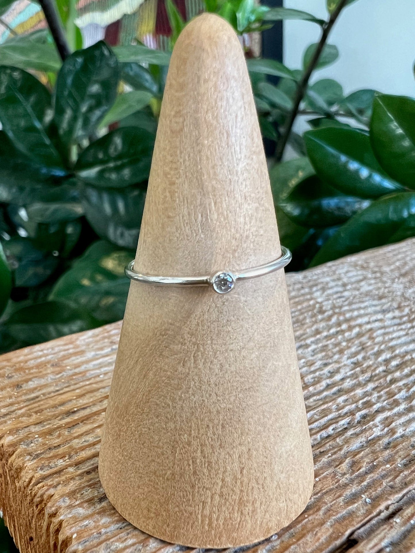 2mm Clear CZ Solitaire Ring