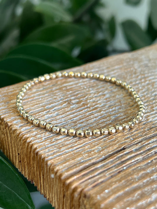 Faceted 3mm Gold Filledl Bracelet