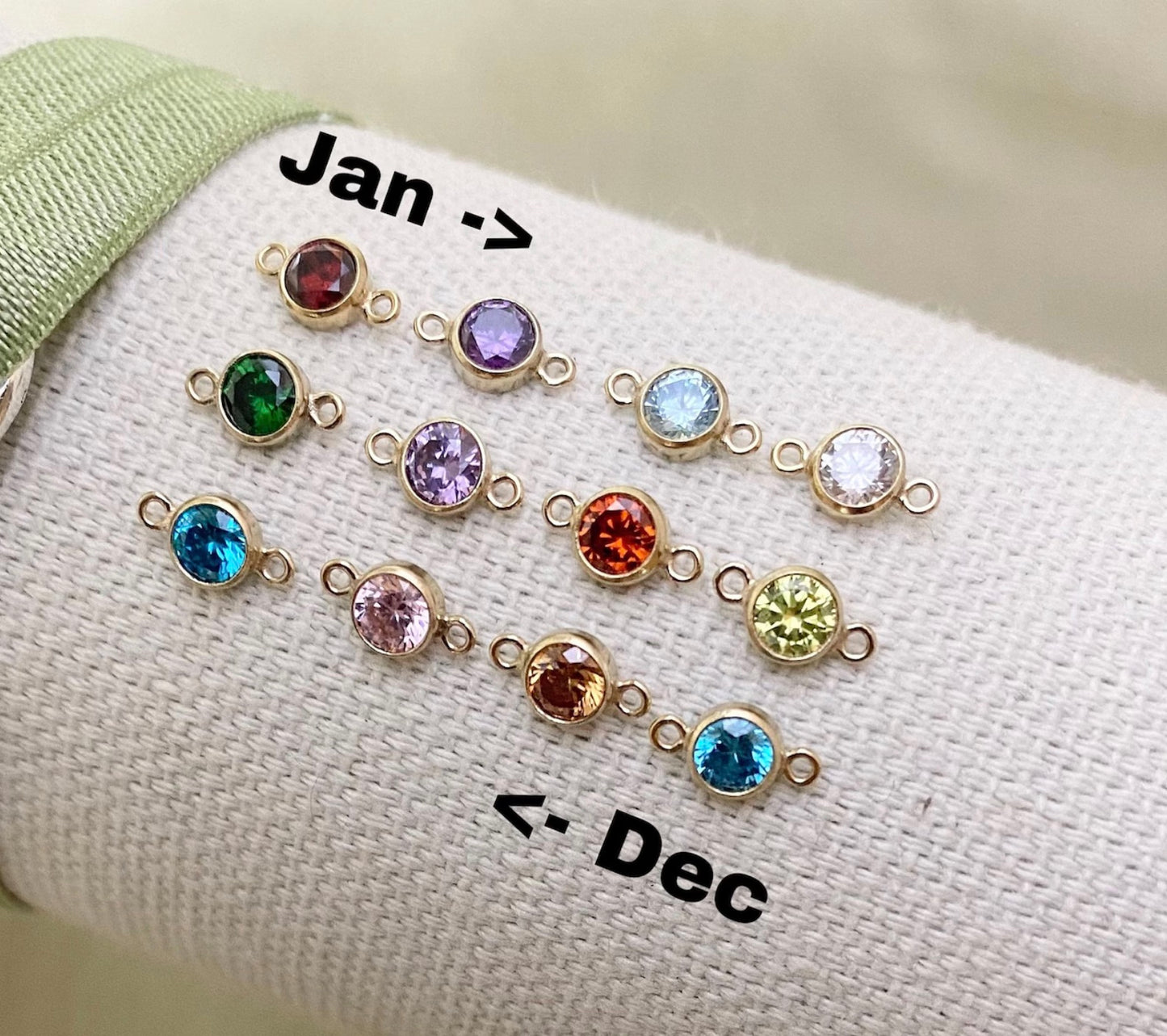 Birthstone 4mm Beaded Bracelet Gold FIlled