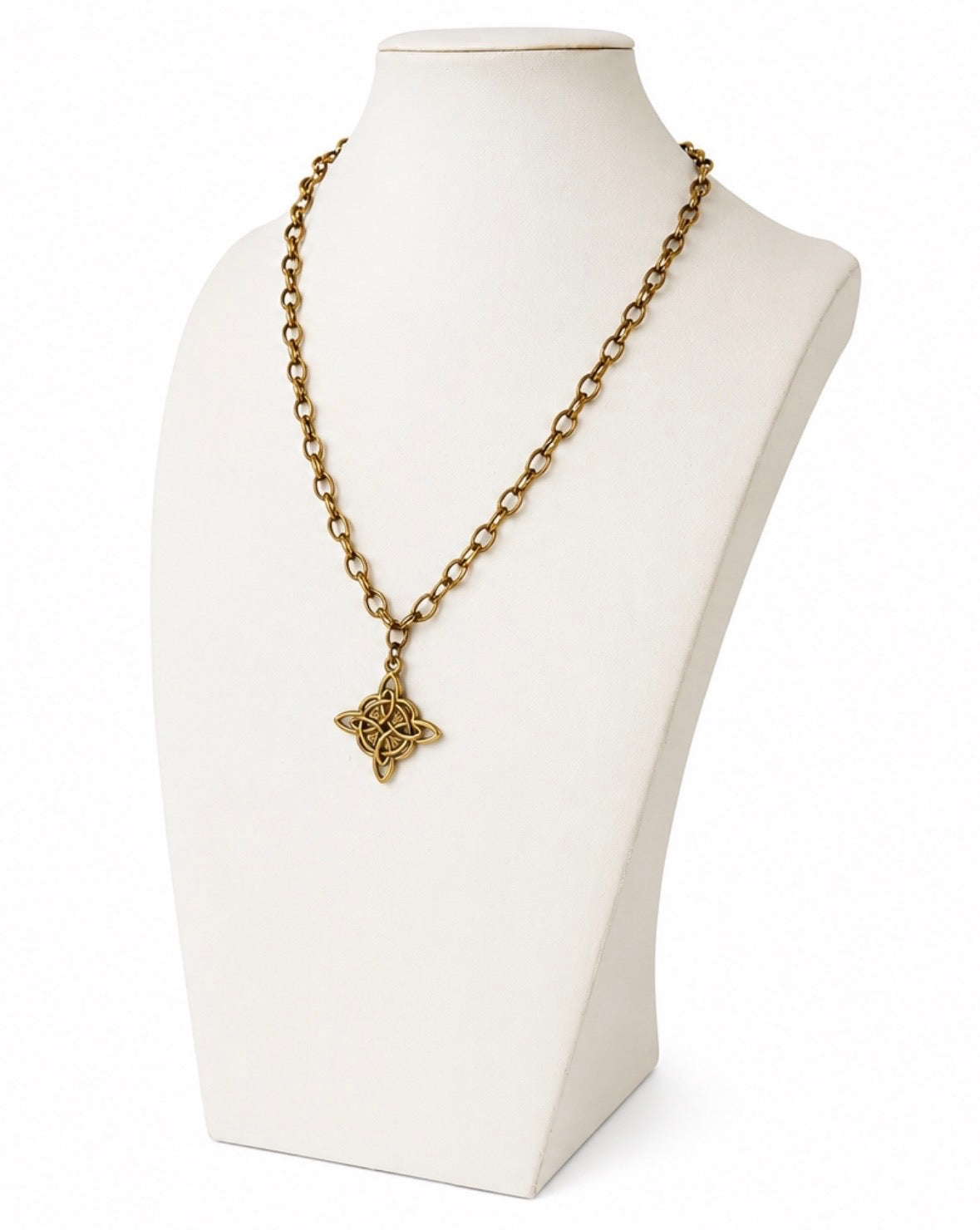 Antique Gold Witch Knot Necklace